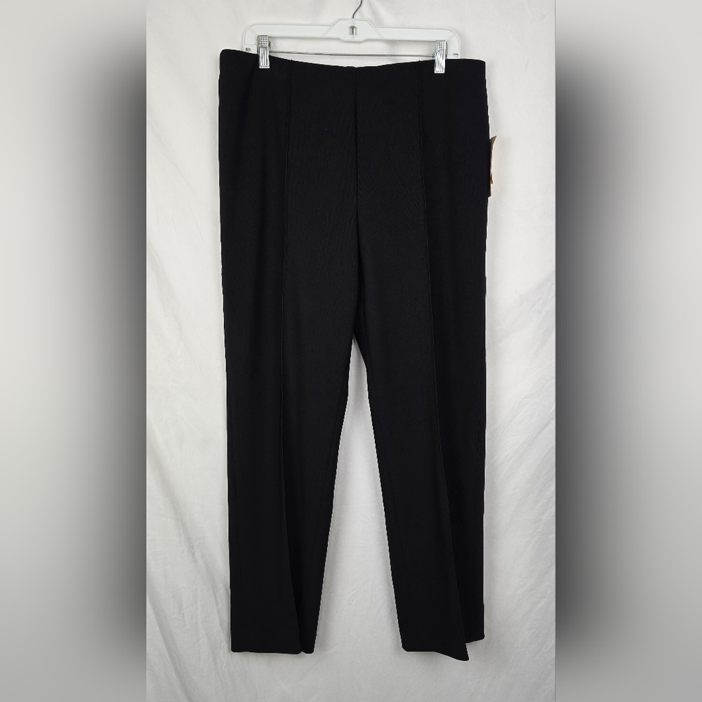 Coldwater Creek Seam Front Ottoman Pants Stretchy Black Pull-on sz Large NWT